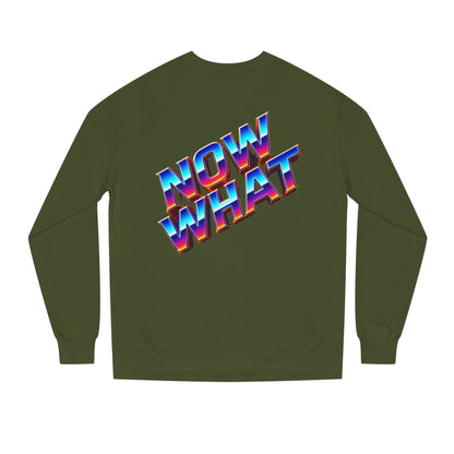 Now What Retro Sweatshirt — Bold 80s Gradient Graphic Crewneck