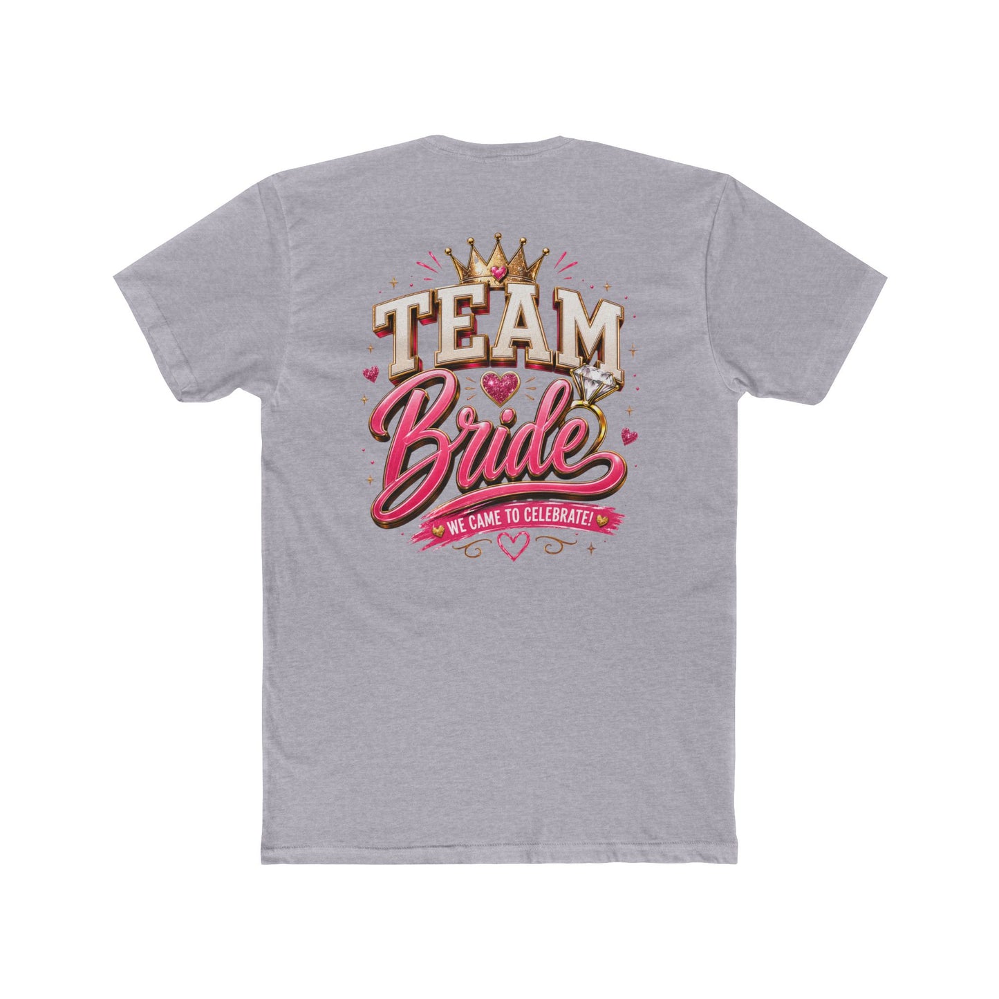 Team Bride T‑Shirt — Bachelorette Party Tee with Crown & Hearts
