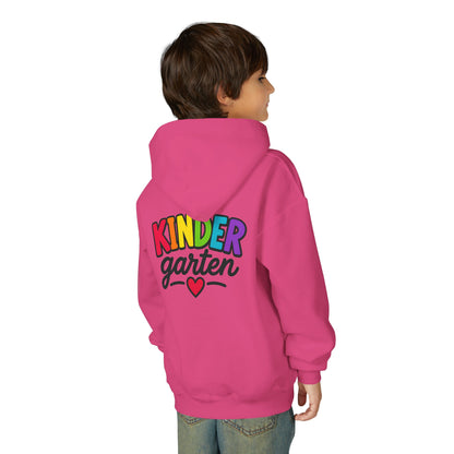 Kindergarten Kids Hoodie — Colorful Heart Graphic Back-to-School Sweatshirt