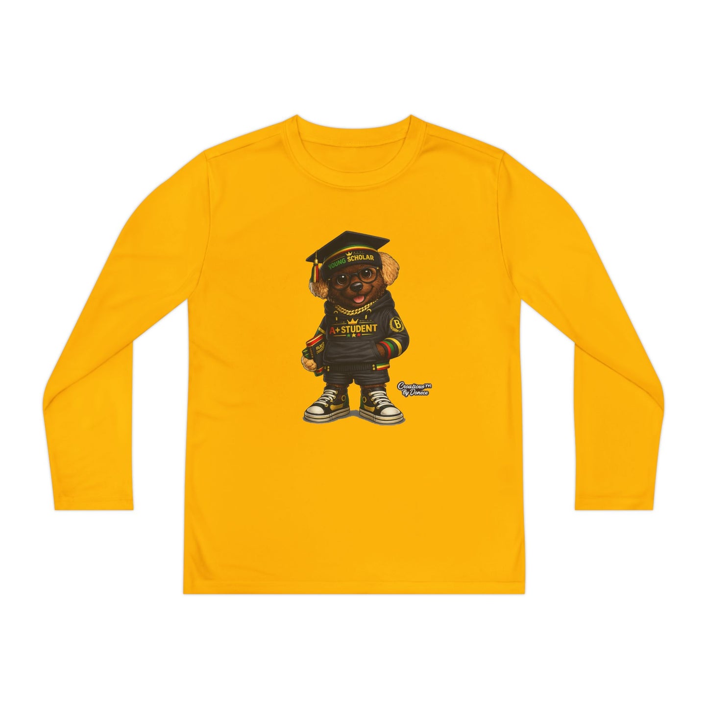 Youth Long Sleeve Tee — Graduation Bear Design