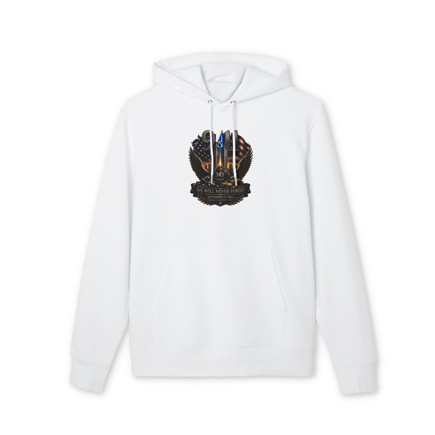 9/11 Memorial Hoodie - We Will Never Forget Tribute Pullover