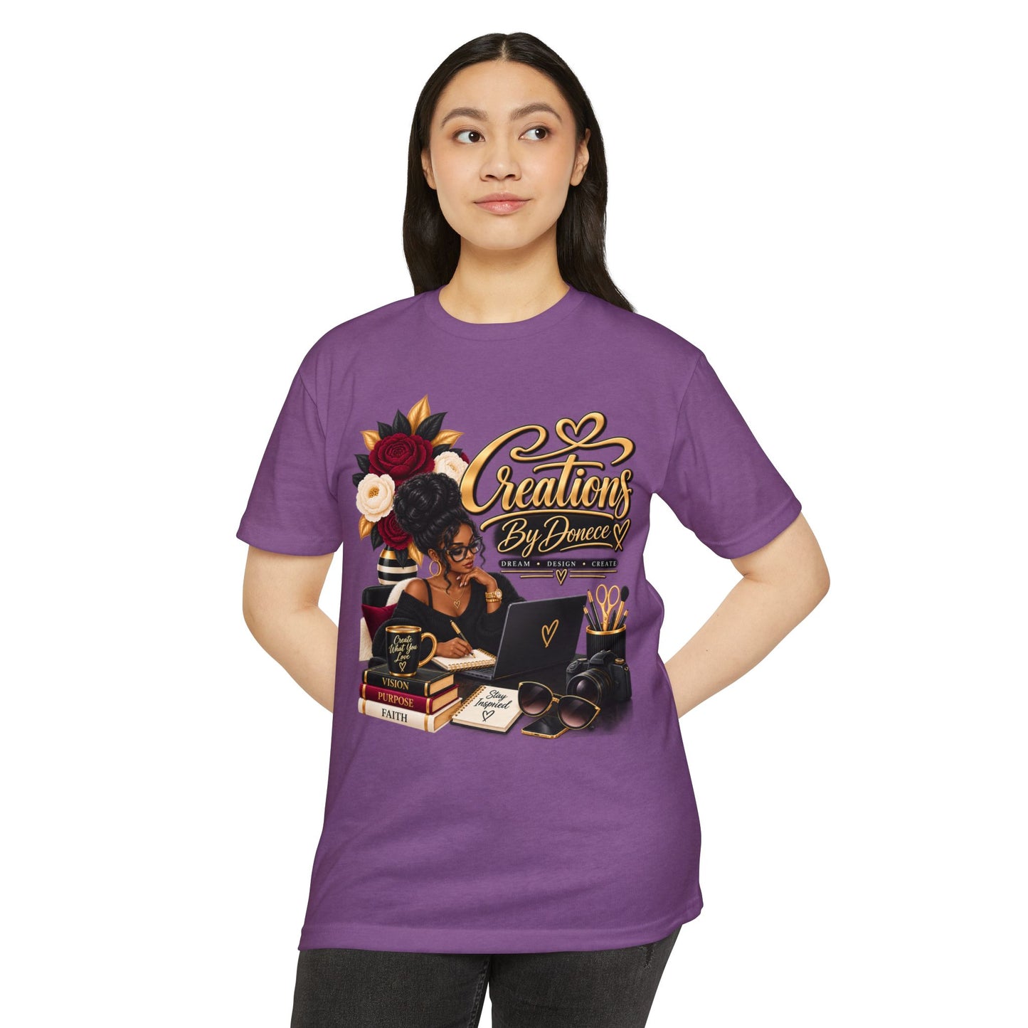 Creations By Denee Graphic T-Shirt — Black Woman Designer Artist Desk Tee