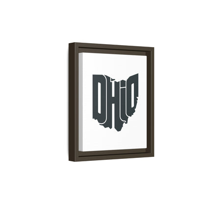 Ohio State Shape Matte Canvas Wall Art — Framed Modern State Typography Print