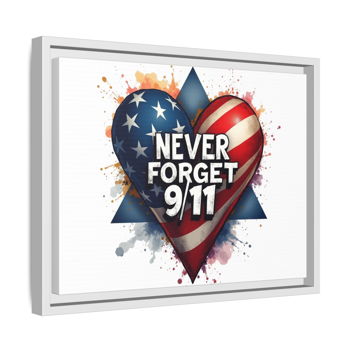 Never Forget 9/11 Framed Canvas Print