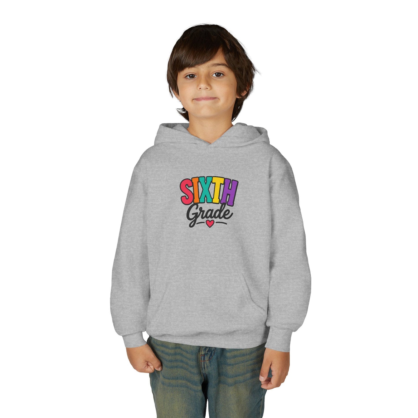 Sixth Grade Kids Hoodie – Colorful Back-to-School Sweatshirt