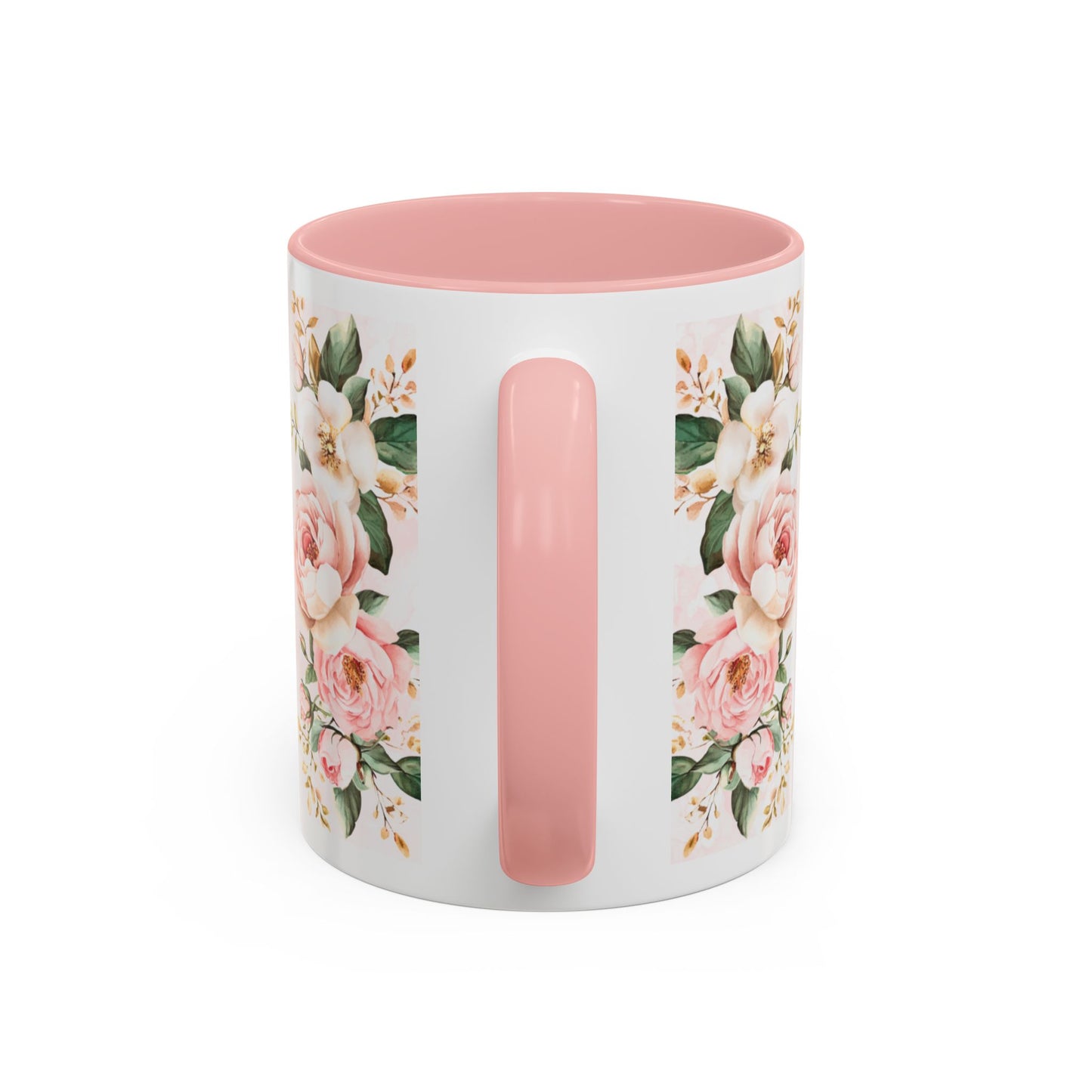 Mom Floral Accent Coffee Mug — Pink Roses Mother's Day Gift (11/15oz)