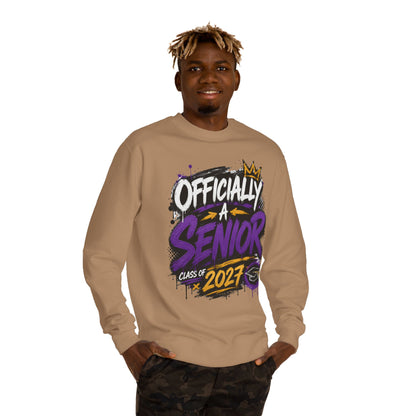 Senior Class 2027 Crewneck Sweatshirt — "Officially a Senior" Graduation Pullover