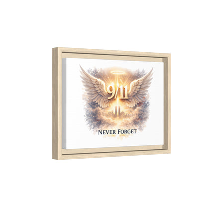 9/11 Memorial Matte Canvas Print — "Never Forget" Framed Wall Art