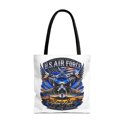 U.S. Air Force Aviator Tote Bag – 'Aim High' Military Pilot Design