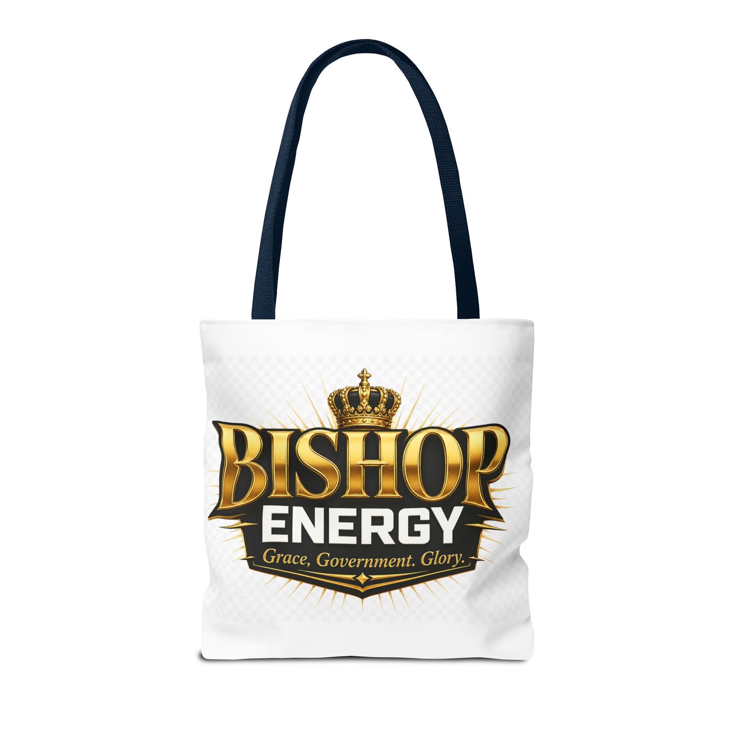 Bishop Energy Tote Bag — Gold Crown Logo Tote for Church Leaders & Faith Events