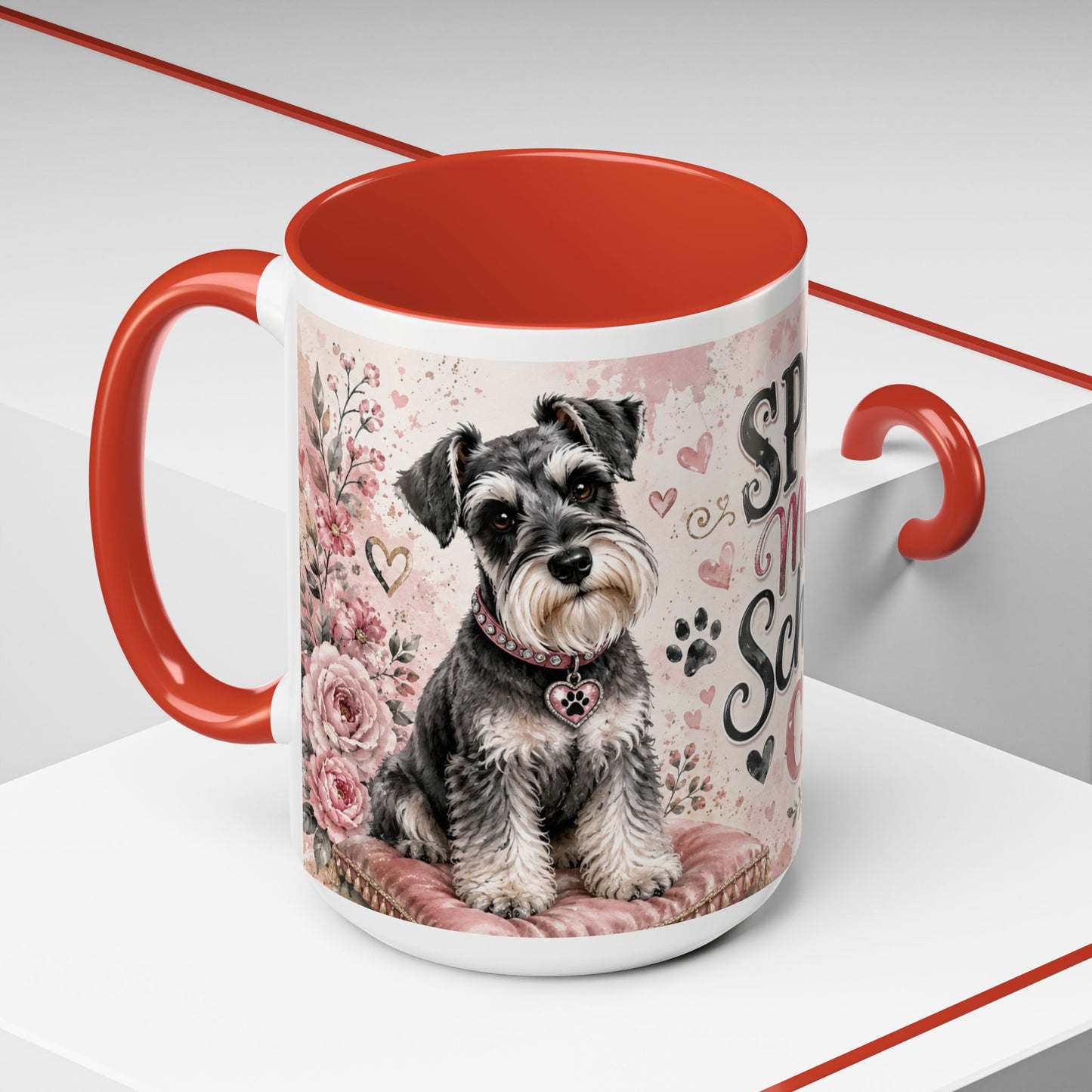 Spoiled Miniature Schnauzer Club Accent Coffee Mug — Cute Dog Mom Gift