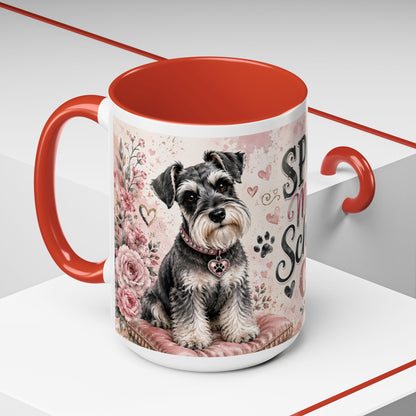 Spoiled Miniature Schnauzer Club Accent Coffee Mug — Cute Dog Mom Gift