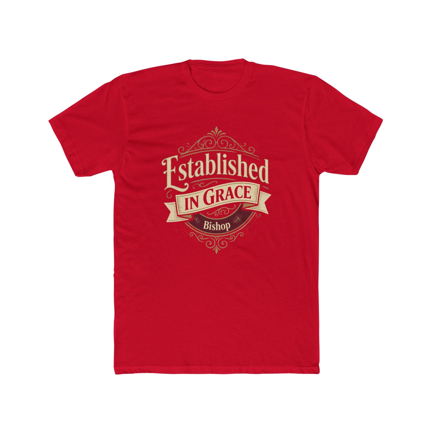 Established in Grace Bishop T‑Shirt — Vintage Christian Faith Tee