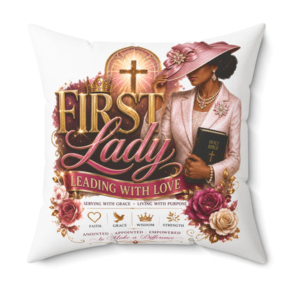 First Lady Decorative Pillow — 'First Lady: Leading With Love' Christian Accent Cushion
