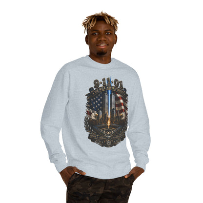 9/11 Memorial Sweatshirt — "We Will Never Forget" Tribute Crewneck