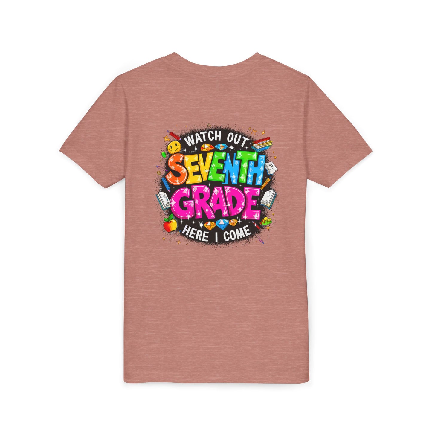 Seventh Grade Kids T‑Shirt — "Watch Out Seventh Grade Here I Come" Back‑to‑School Tee