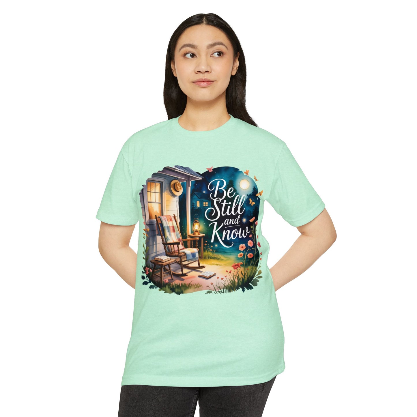 Be Still and Know T-Shirt — Cozy Porch & Moonlight Faith Tee