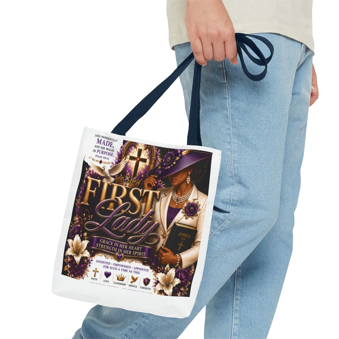 First Lady Christian Tote Bag – Faithful Grace Inspirational Church Purse