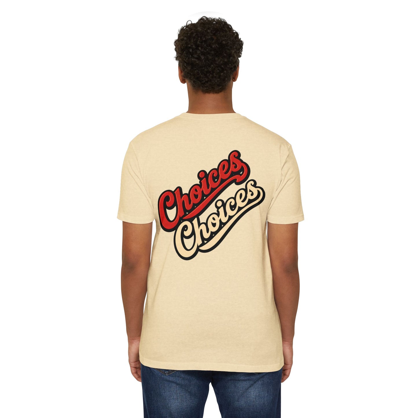 Choices Script T-Shirt — Retro Double-Word Graphic Tee