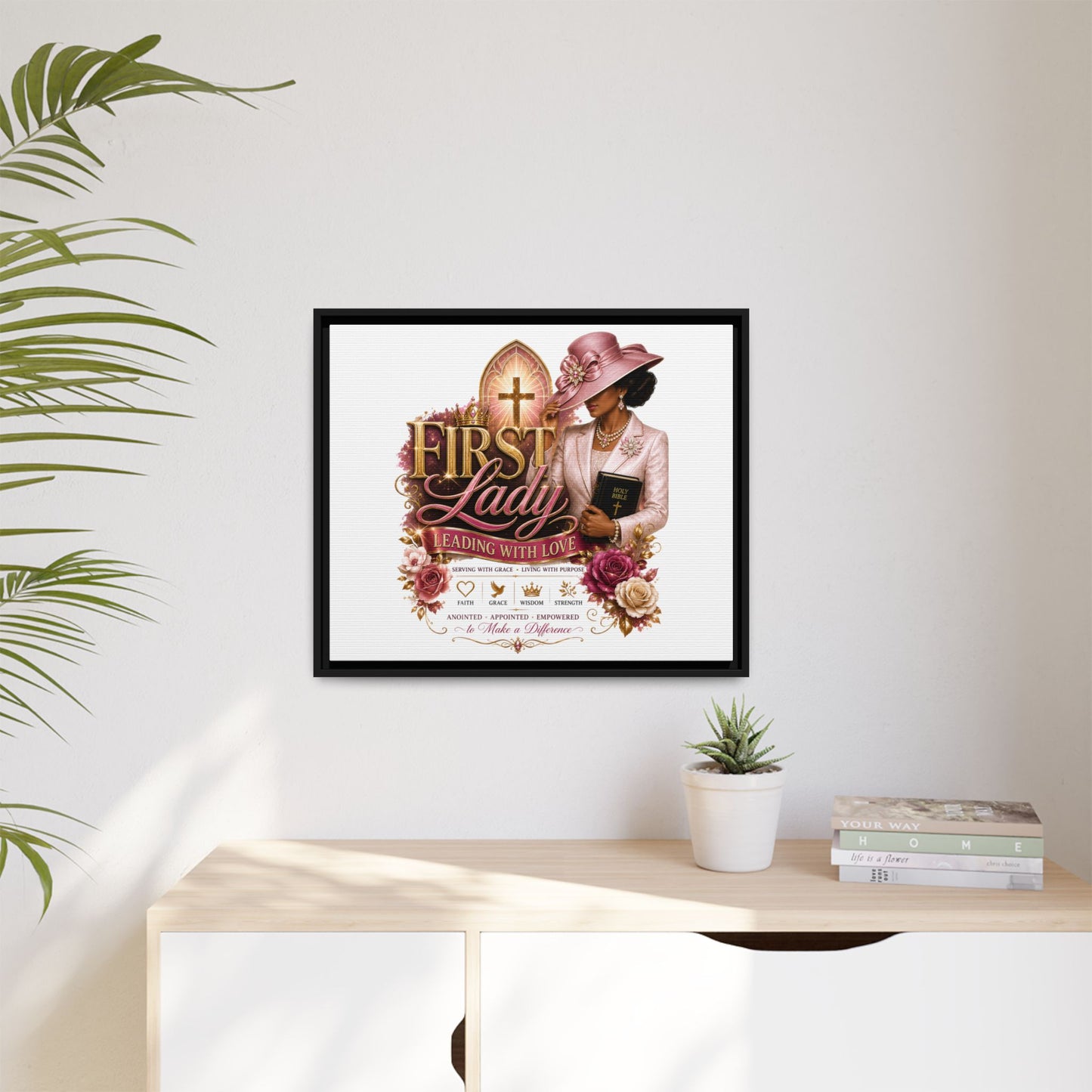 First Lady Faith Canvas Print — "First Lady: Leading With Love" Framed Matte Wall Art