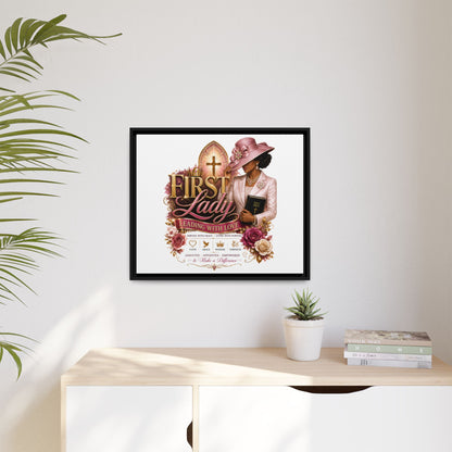First Lady Faith Canvas Print — "First Lady: Leading With Love" Framed Matte Wall Art