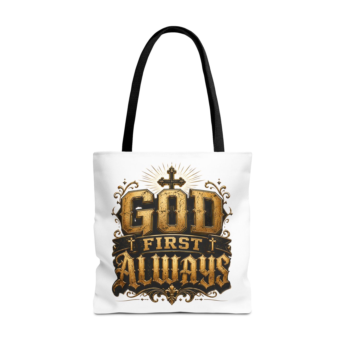 God First Always Tote Bag — Christian Faith Inspirational Canvas Tote