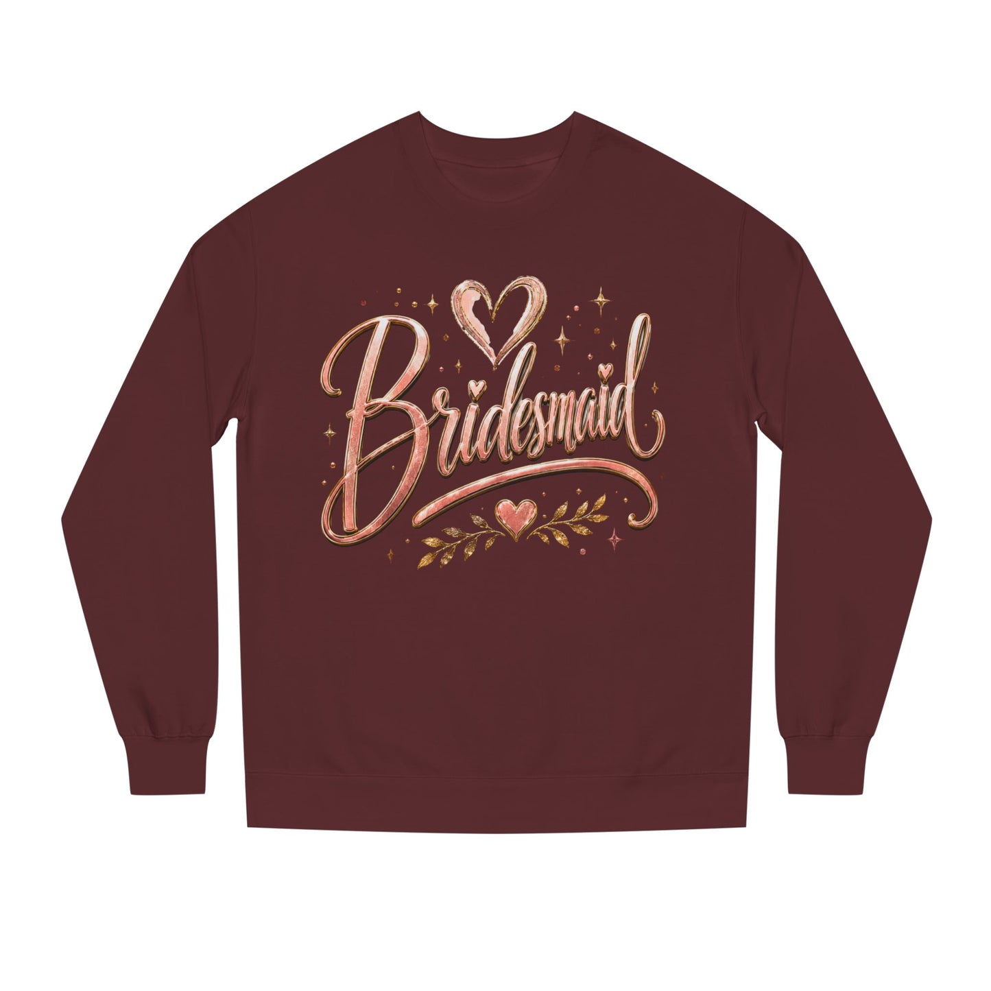 Bridesmaid Crewneck Sweatshirt — Rose Gold Script Bridesmaid Pullover
