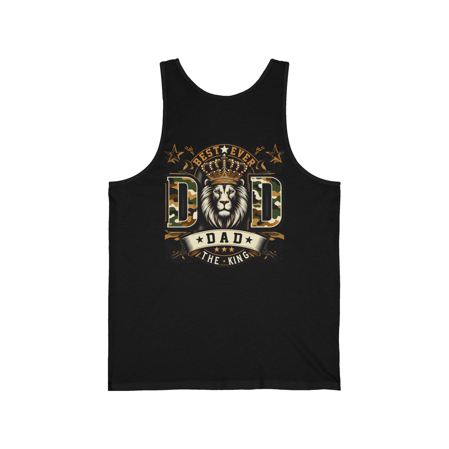 Dad Tank Top — "Best Ever Dad The King" Lion Graphic Fathers Day Gift
