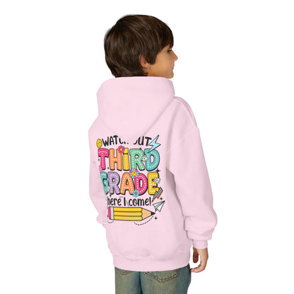 Kids "Watch Out Third Grade Here I Come" Hoodie - Back-to-School 3rd Grade Sweatshirt