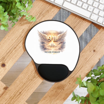 9/11 Never Forget Memorial Mouse Pad with Wrist Rest