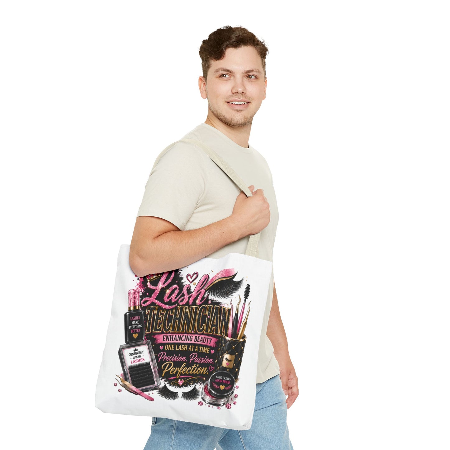 Lash Technician Tote Bag — Glam Beauty Artist Gift, ‘Lash Technician: Enhancing Beauty’ Design
