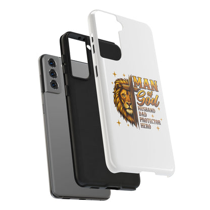 Man of God Lion Phone Case — ‘Man of God’ Christian Protector Dad Gift