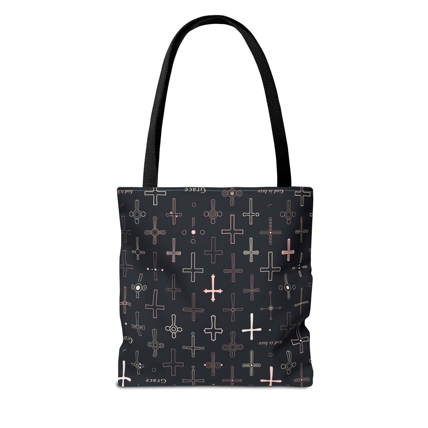 Cross Pattern Tote Bag — Faith & Grace Religious All-Over Print Tote