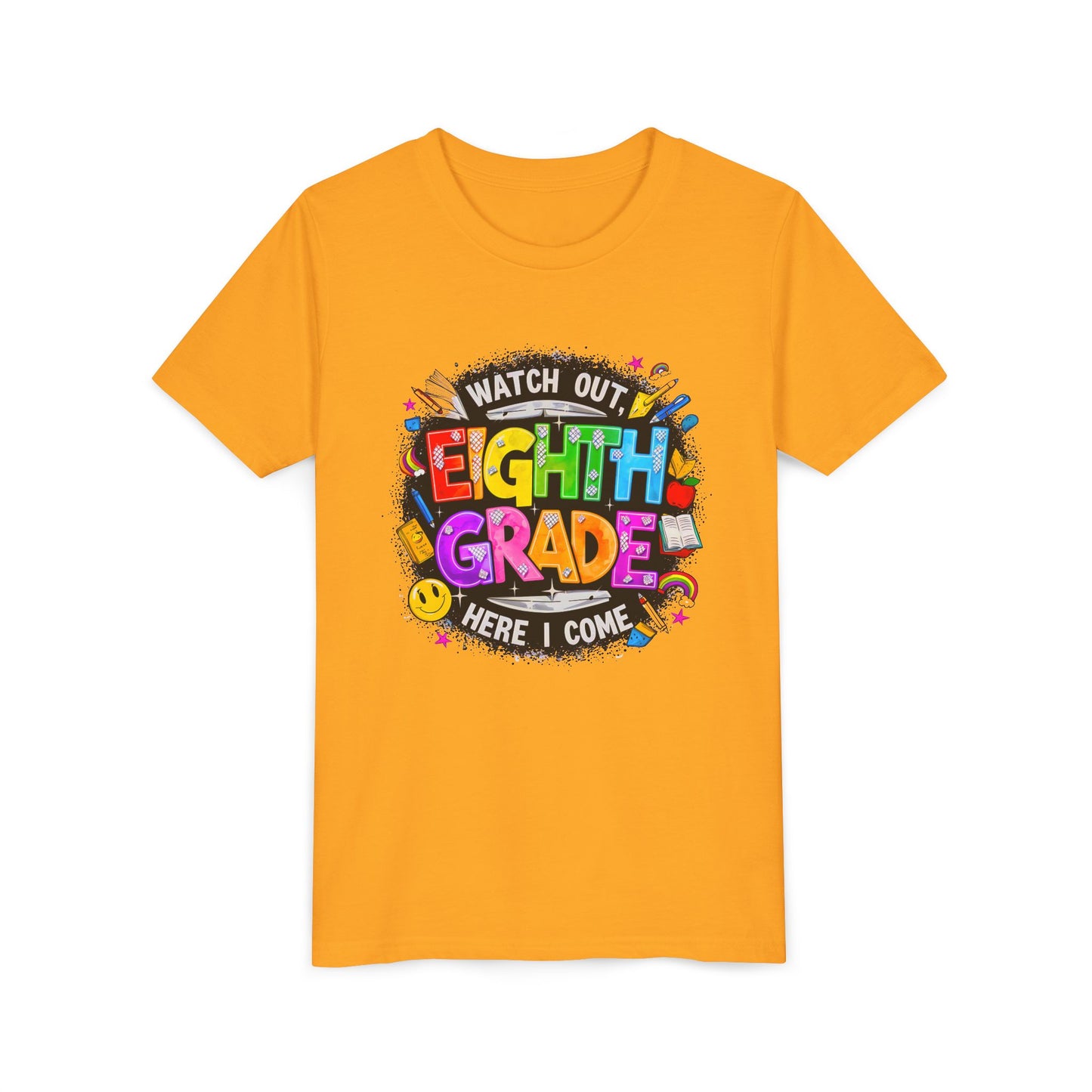 Eighth Grade Kids T‑Shirt — "Watch Out, Eighth Grade Here I Come" Back-to-School Tee