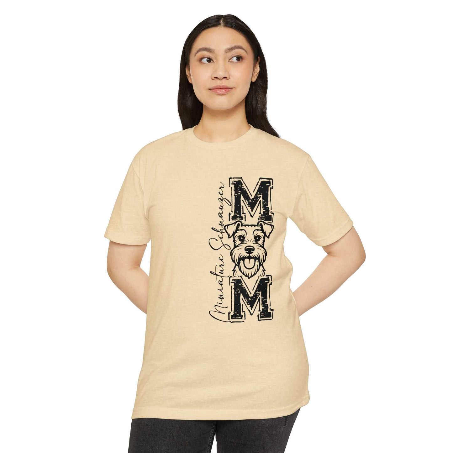 MOM Schnauzer Vertical Graphic T-Shirt — Funny Dog Mom Tee