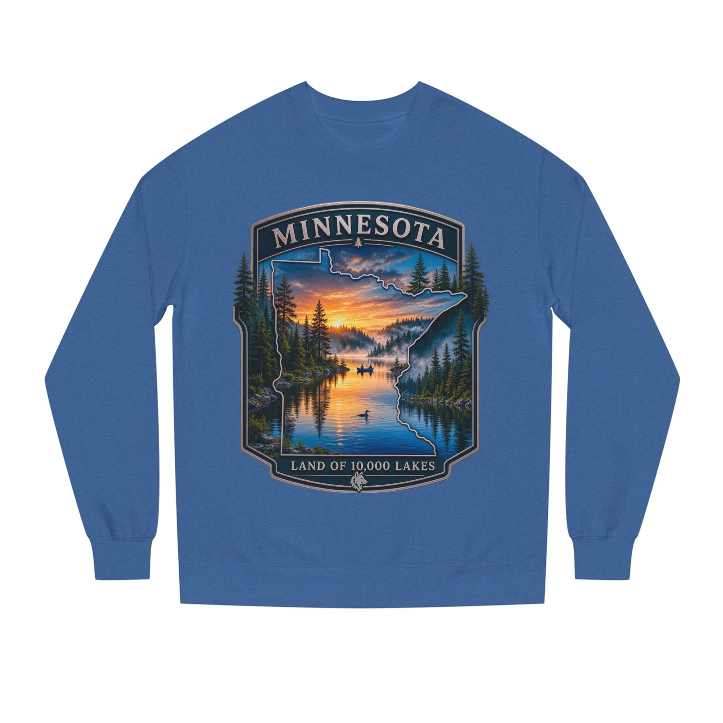 Minnesota Lakes Crewneck Sweatshirt — 'Land of 10,000 Lakes' Sunset Scenic Sweatshirt