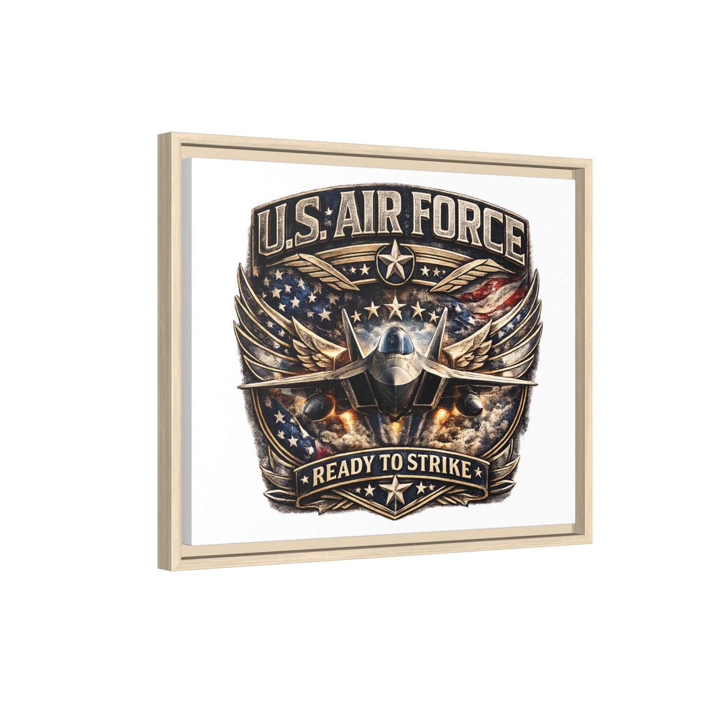U.S. Air Force Framed Canvas Print – "Ready to Strike" Military Wall Art