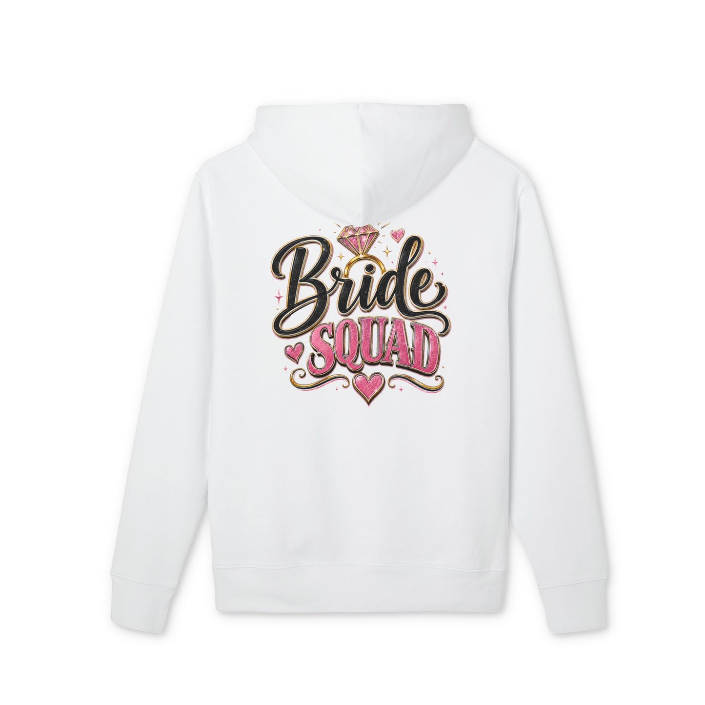 Bride Squad Hoodie — Bachelorette Party Pullover with Pink Diamond Design