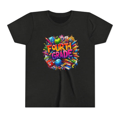 Fourth Grade Youth T‑Shirt – Colorful School Supplies Back to School Tee