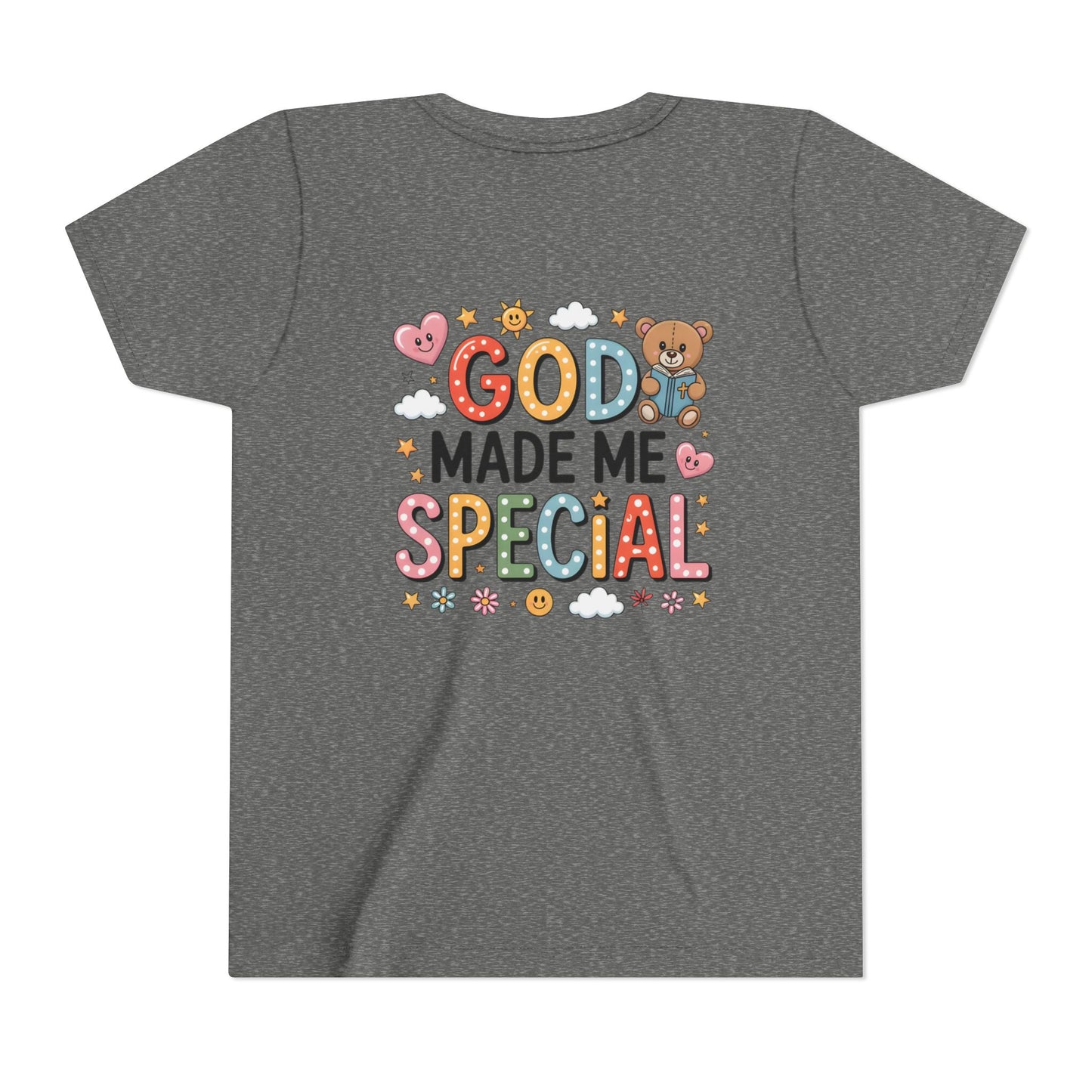 Youth Tee — "God Made Me Special" Cute Christian Kids T-Shirt