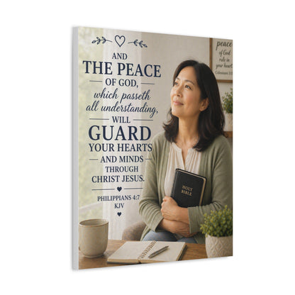 Stretched Canvas - "And the Peace of God" Philippians 4:7 Christian Wall Art