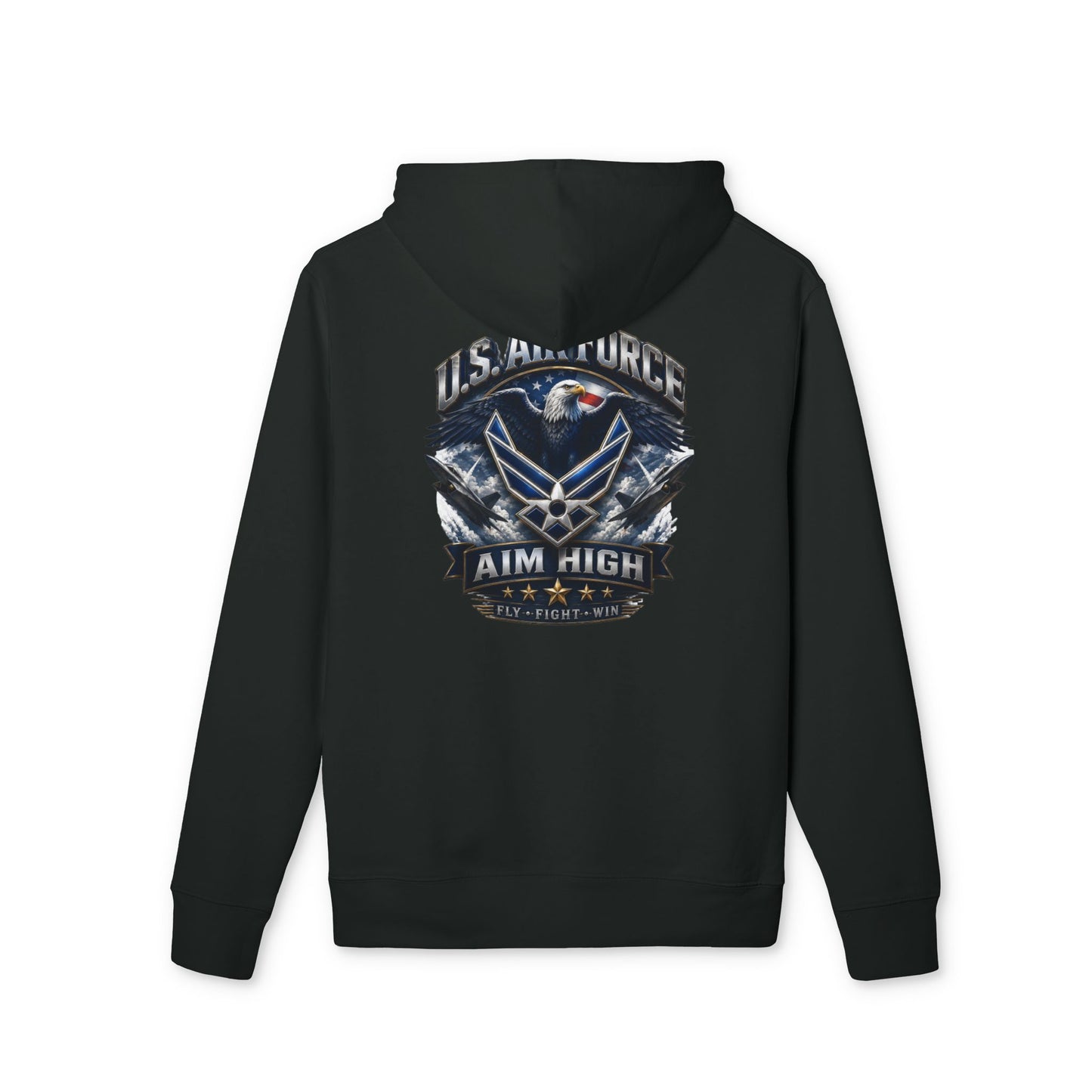 Air Force Hoodie - "Aim High" Vintage Military Crew Pullover