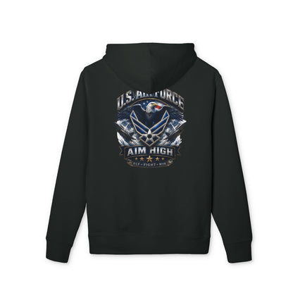 Air Force Hoodie - "Aim High" Vintage Military Crew Pullover