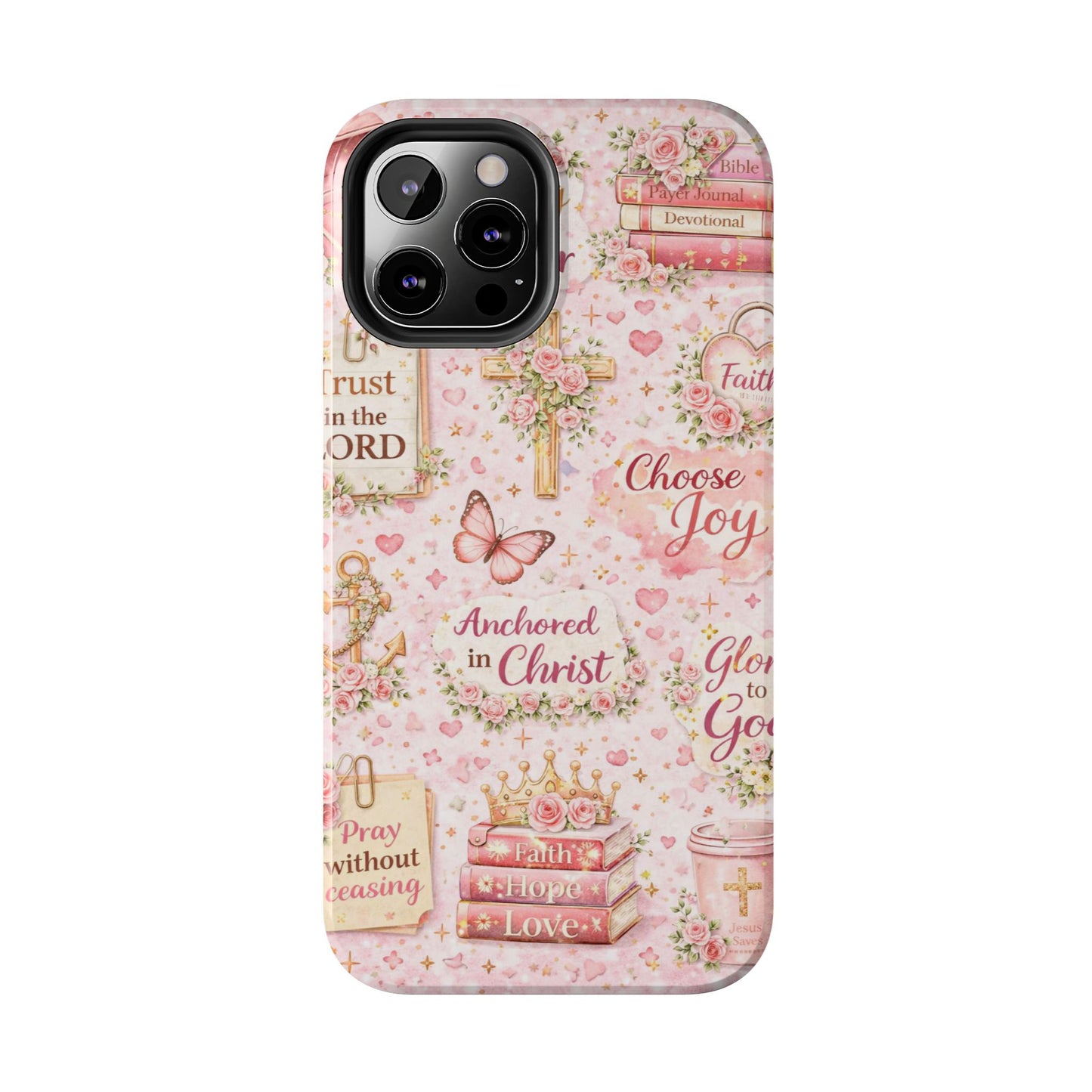 Anchored In Christ Phone Case | Christian floral iPhone Case