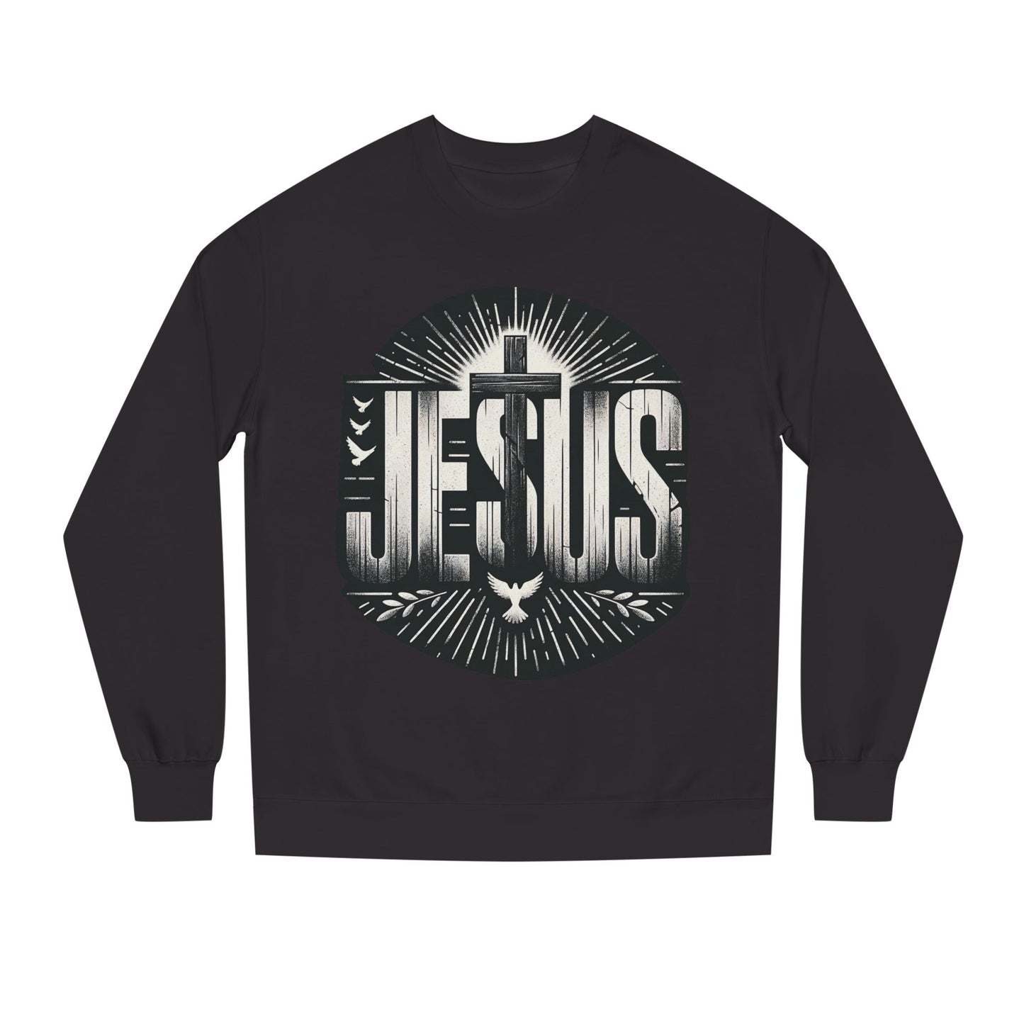 Jesus Graphic Sweatshirt — Vintage Cross & Dove Christian Crewneck