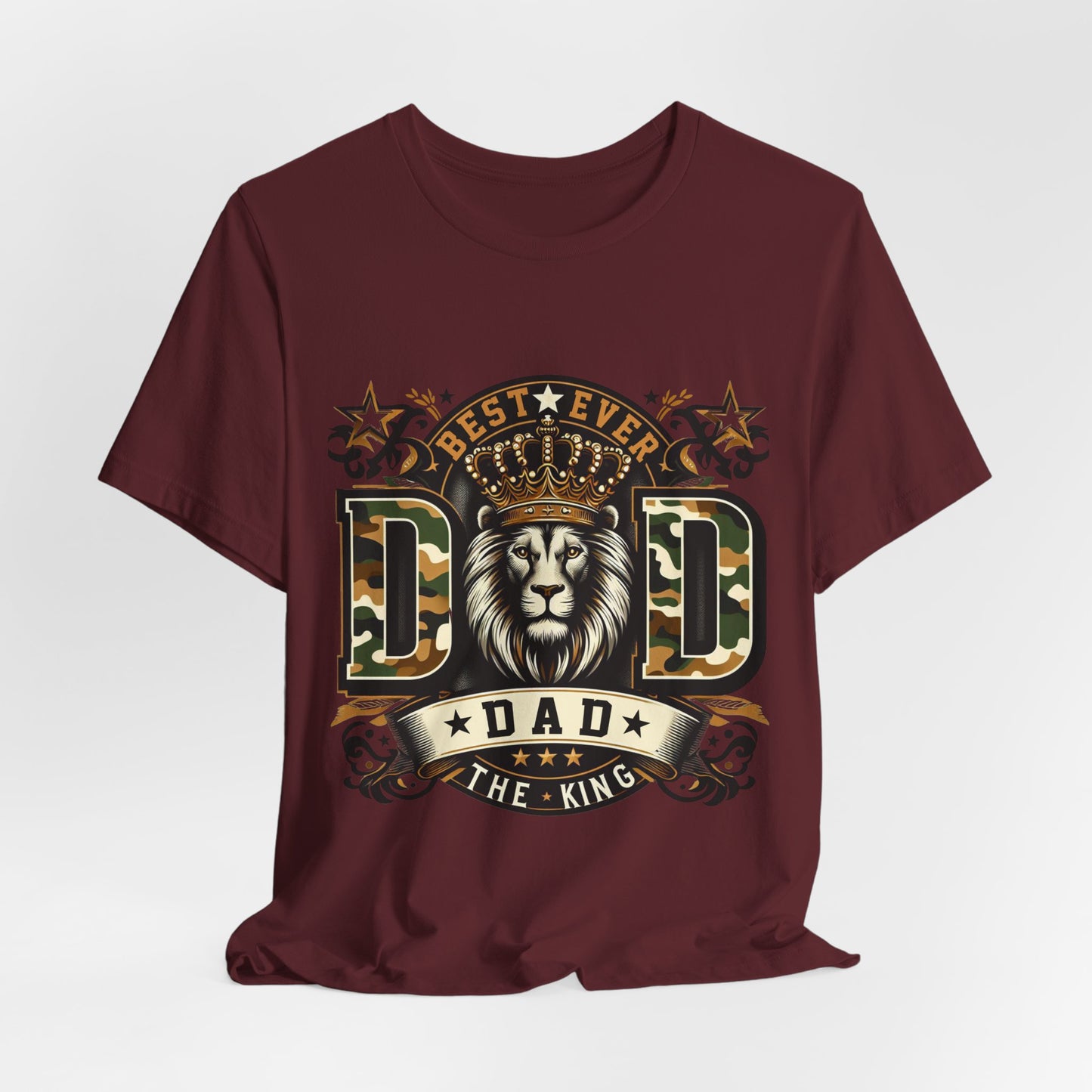 Dad The King Lion Crown T-Shirt — Best Ever Dad Camo Design