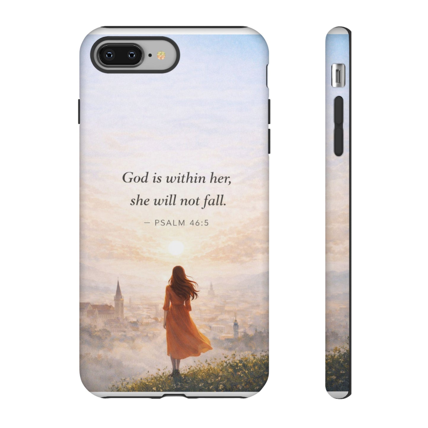 Inspirational Psalm 46:5 Phone Case — 'God is within her, she will not fall' Christian Phone Cover