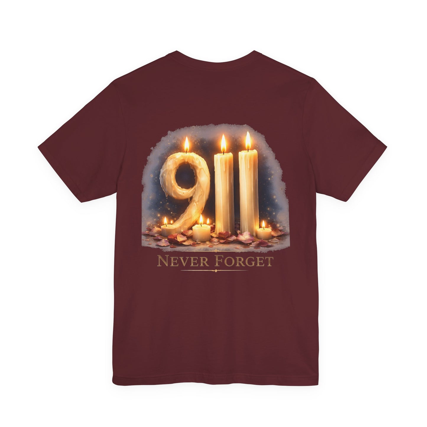 9/11 Never Forget T-Shirt – Memorial Candle Tribute Tee