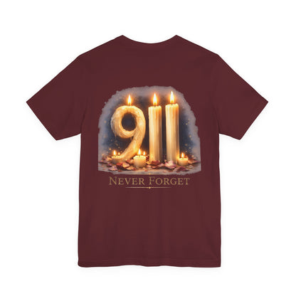9/11 Never Forget T-Shirt – Memorial Candle Tribute Tee