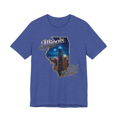 Illinois State Tee — 'City of Broad Shoulders' Chicago Skyline T-Shirt